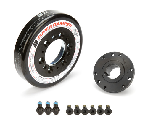 Harmonic Balancer - Super Damper - 7.074 in OD - SFI 18.1 - Steel - Black - Internal Balance - Big Block Ford - Each