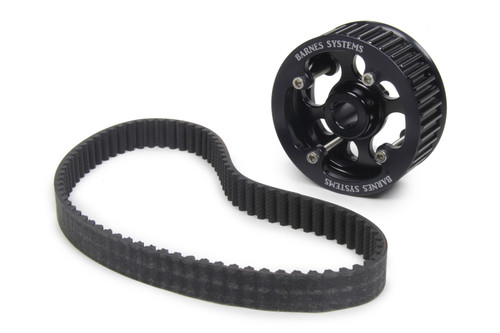 Oil Pump Pulley - HTD - 40 Tooth - 1-1/2 in Wide - 5/8 in Shaft - Belt Included - Aluminum - Black Anodized - Each