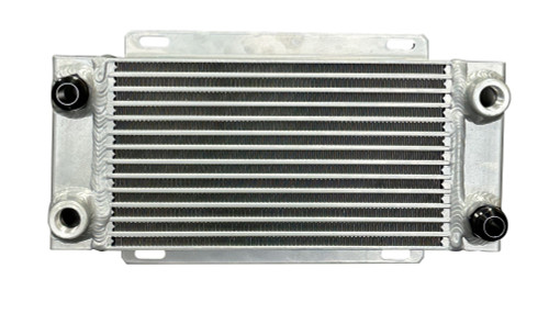 Fluid Cooler - 14.75 x 8.75 x 4.188 in - Plate Type - 12 AN Male Inlet / Outlet - Two 1/2 in NPT Female Auxiliary Ports - Aluminum - Natural - Universal - Each