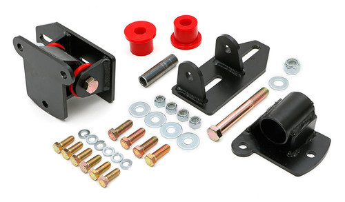 Motor Mount Adapter - Bolt-On - Steel - Black Powder Coat - Small Block Chevy - Toyota Compact Truck 1979-95 - Kit
