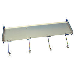 Spoiler - Pro Adjustable - Rear - 60 x 16 in - 0.063 in Thick - Brackets / Hardware / Struts Included - Aluminum - Natural - Kit