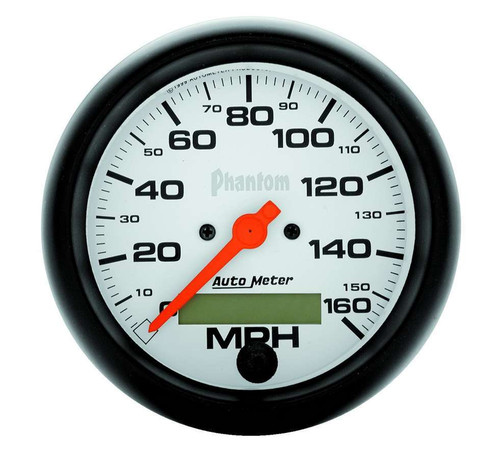 Speedometer - Phantom - 160 MPH - Electric - Analog - 3-3/8 in Diameter - Programmable - White Face - Each