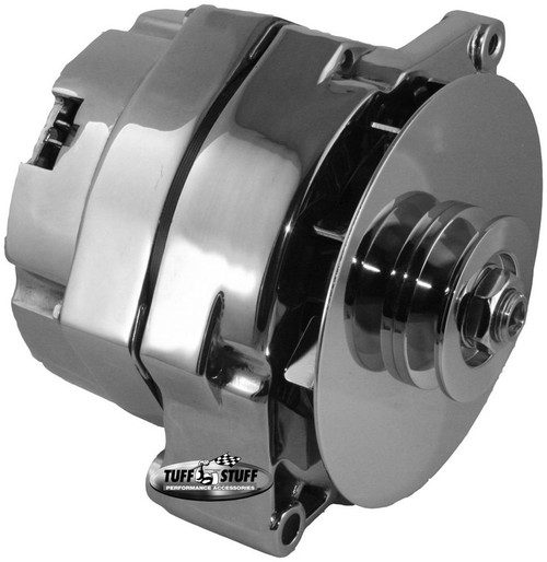 Alternator - 100 amps - 12V - External Regulator - Single V-Belt Pulley - Aluminum Case - Chrome - GM - Each