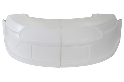 Nose - 2-Piece Complete - Plastic - White - Ford Mustang - MD3 Street Stock - Kit