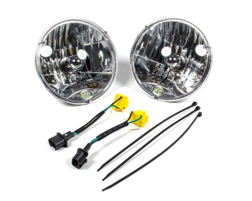 Headlight - 7 in OD - H4 Bulb - Replacement - Jeep Wrangler JK 2007-14 - Pair