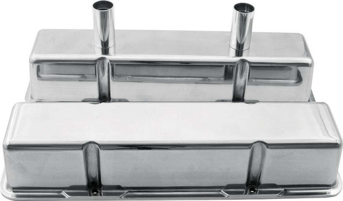 Valve Cover - Tall - Breather Tubes - Aluminum - Polished - Small Block Chevy - Pair Valve Cover - Tall - Breather Tubes - Aluminum - Polished - Small Block Chevy - Pair
