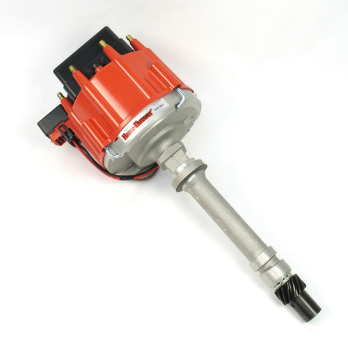 Distributor - Flame-Thrower Race - Magnetic Pickup - Mechanical Advance - HEI Style Terminal - Red - Chevy V8 - Each