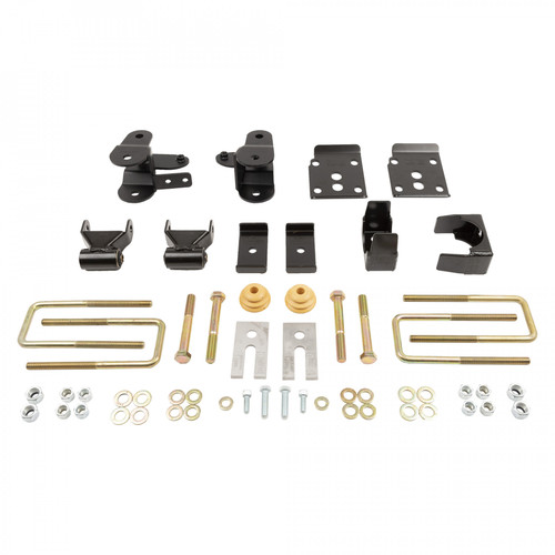 Rear Flip Kit - 4 in Lowering - Brackets / Hardware - Steel - Black Powder Coat - Ford Fullsize Truck 2015-17 - Kit
