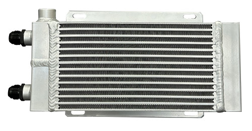 Fluid Cooler - 16.688 x 8.625 x 3.125 in - Plate Type - 12 AN Male Inlet / Outlet - 1/2 in NPT Female Auxiliary Port - Aluminum - Natural - Universal - Each