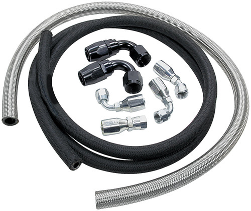 Power Steering Hose Kit - Hose Ends - Rubber Hose - Stock Style Steering Boxes - Kit