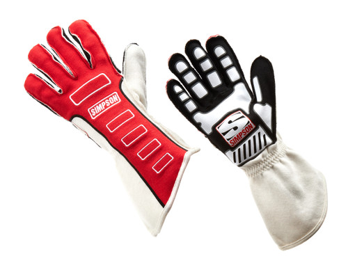 Driving Gloves - Competitor - SFI 3.3/5 - Double Layer Nomex - Outer Seam - Red - Large - Pair