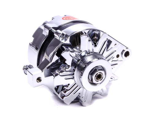 Alternator - Ford Original Look - 1G - 75 amps - 12V - External Regulator - Single V-Belt Pulley - Aluminum Case - Chrome - Ford - Each