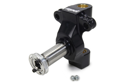Spindle - Aluminum Body - 10 Degree Titanium Snout - Titanium Locknut Included - Aluminum / Titanium - Black Anodized / Natural - Sprint Car - Each