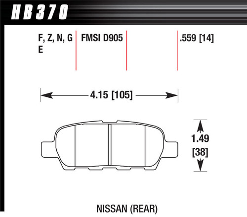 Brake Pads - HPS Compound - High Torque - Front - Nissan / Infiniti 2002-15 - Set of 4