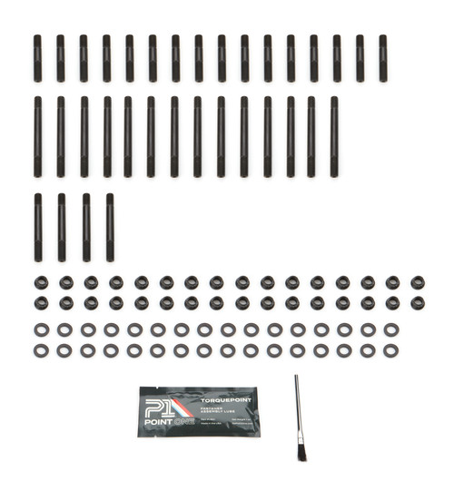 Cylinder Head Stud Kit - 12 Point Nuts - Steel - Black Oxide - Small Block Chevy - Kit