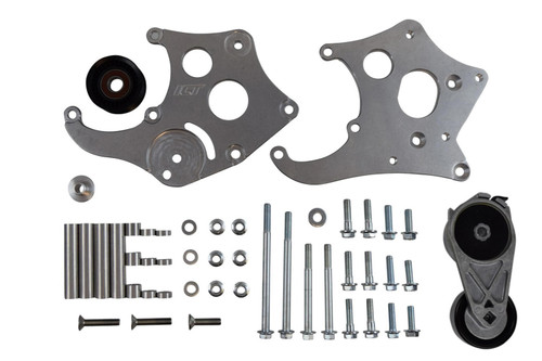 Air Conditioning Bracket - Passenger Side - Head Mount - Aluminum - Natural - Sanden 508 Compressor - GM LS-Series - Kit