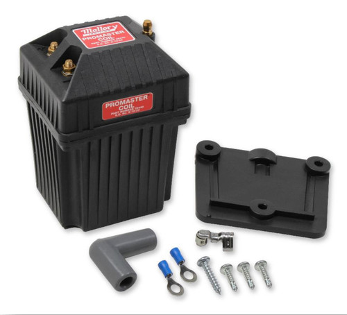 Ignition Coil - ProMaster Classic Series - Canister - Oil Filled - 0.600 ohm - Male HEI - 90 Degree Boot / Terminal Included - 49000V - Black - Kit