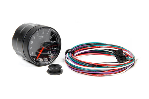 Tachometer - Spek Pro - 11000 RPM - Electric - Analog - 2-1/16 in Diameter - Dash Mount - Shift Light - Peak Recall - Black Face - Each