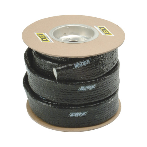 Hose and Wire Sleeve - Fire Sleeve - 1 in ID - 25 ft - 16 in Fire Tape Included - Silicone / Fiberglass - Black - Each
