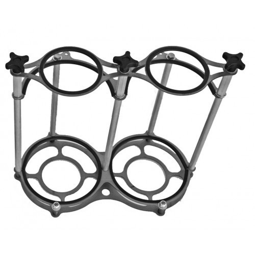 Nitrous Bottle Bracket - Dual Bottle - Stand Up - Steel - Natural - 15 lb Bottles - Each