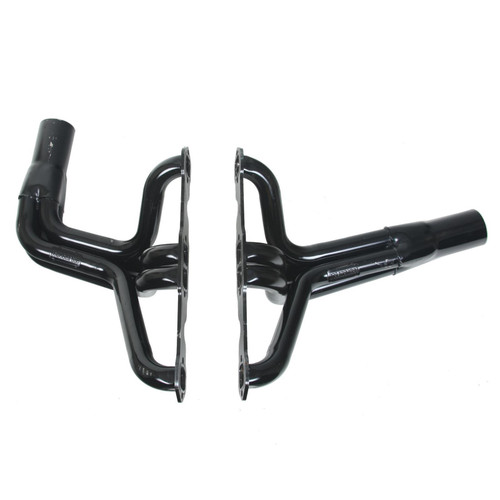 Headers - Long Tube - 1-5/8 in Primary - 3 in Collector - Steel - Black Paint - Small Block Chevy - Pair