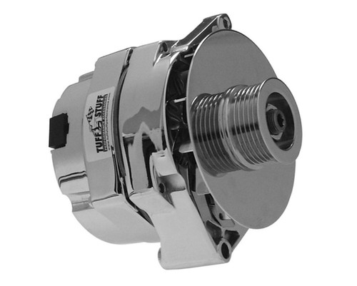 Alternator - 140 amps - 12V - 1-Wire - 6-Rib Serpentine Pulley - Aluminum Case - Chrome - GM - Each
