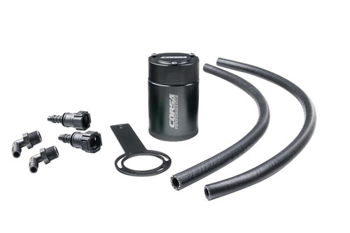 Air-Oil Separator - 3 oz - 2.375 in Diameter - 3.625 in Tall - 3/8 in NPT Female Inlet / Outlet - Aluminum - Black Anodized - GM Fullsize SUV / Truck 2014-20 - Kit Air-Oil Separator - 3 oz - 2.375 in Diameter - 3.625 in Tall - 3/8 in NPT Female Inlet / Outlet - Aluminum - Black Anodized - GM Fullsize SUV / Truck 2014-20 - Kit
