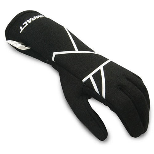 Driving Gloves - Mini Axis - SFI 3.3/5 - Double Layer - Nomex / Suede - Black / White - Youth Small - Pair
