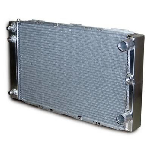 Radiator - 28.250 in W x 16.250 in H x 3 in D - Dual Pass - Passenger Side Inlet - Passenger Side Outlet - Aluminum - Natural - Each