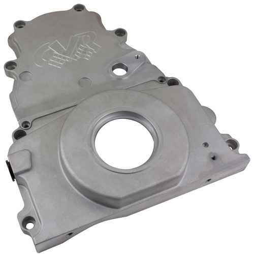 Timing Cover - 2-Piece - Cam Sensor - Aluminum - Natural - GM LS-Series - Kit