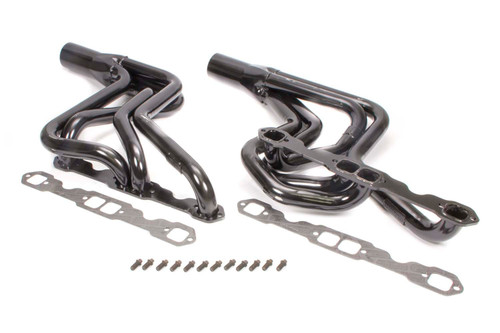 Headers - Street Stock - 1-3/4 in Primary - 3-1/2 in Collector - Steel - Black Paint - Small Block Chevy - GM A-Body / F-Body / G-Body - Pair