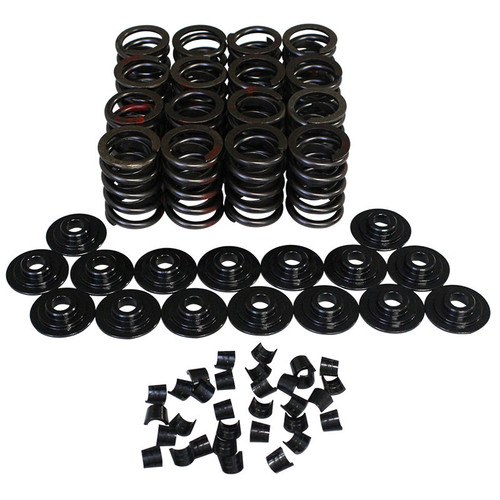 Valve Spring Kit - Single Spring / Damper - 350 lb/in Rate - 1.100 in Coil Bind - 1.445 in OD - Locks / Chromoly Retainers - Kit
