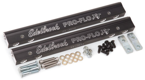 Fuel Rail - Pro-Flo XT EFI - Hardware Included - Aluminum - Black Anodized - Edelbrock Pro-Flo XT - Small Block Chevy - Kit