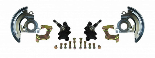 Spindle - 2 in Drop Spindle - Driver / Passenger Side - Backing Plates / Caliper Brackets - Iron - Natural - GM A-Body / F-Body / X-Body 1964-72 - Kit