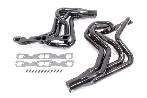 Headers - Street Stock - 1-5/8 to 1-3/4 in Primary - 3 in Collector - Steel - Black Paint - Small Block Chevy - GM A-Body / F-Body / G-Body - Pair