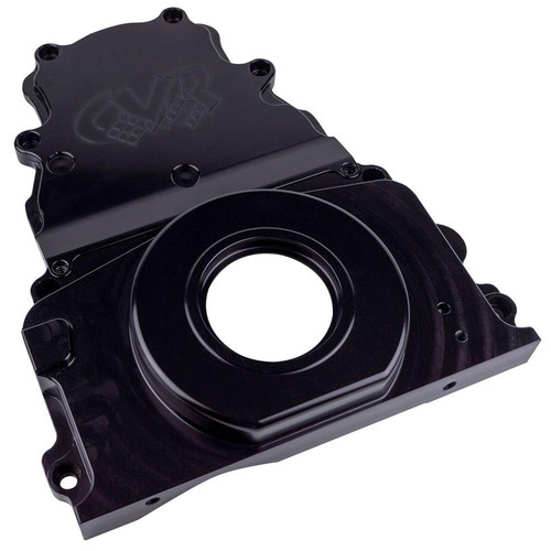 Timing Cover - 2-Piece - Aluminum - Black Anodized - GM LS-Series - Kit