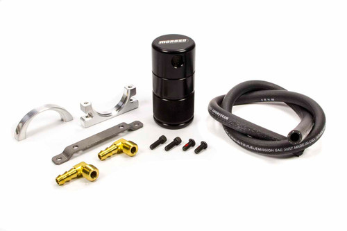 Air-Oil Separator - 3.75 in Diameter - 4.5 in Tall - 3/8 in NPT Female Inlet / Outlet - Aluminum - Black Anodized - Universal - Kit