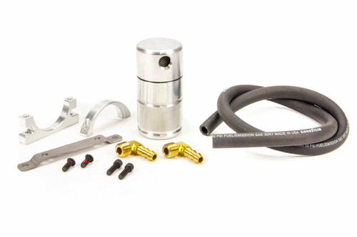 Air-Oil Separator - 3.75 in Diameter - 4.5 in Tall - 3/8 in NPT Female Inlet / Outlet - Aluminum - Natural - Universal - Kit