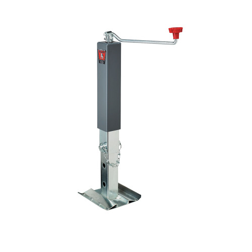 Trailer Jack - Bulldog - Manual - Topwind - 15 in of Travel - 13-1/2 in Drop Leg Extension - 10000 lb Capacity - Mounting Bracket Required - Steel - Gray Paint - Each