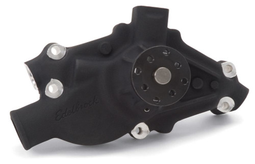 Water Pump - Mechanical - Victor Circle Track - 3/4 in Pilot - Short Design - Aluminum - Black Powder Coat - Small Block Chevy - Each