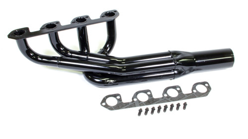 Headers - Pro Four - 1-1/2 to 1-5/8 in Primary - 3 in Collector - Steel - Black Paint - Through Firewall - Mustang II / Pinto - Ford 2300 - Each