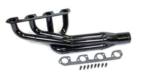 Headers - Pro Four - 1-5/8 to 1-3/4 in Primary - 3 in Collector - Steel - Black Paint - Through Firewall - Mustang II / Pinto - Ford 2300 - Each