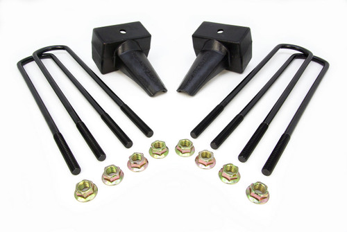 Leaf Spring Block Kit - 4 in Lift - Hardware Included - Rear - Iron - Natural - 1-Piece Drive Shaft - Ford Fullsize Truck 2011-16 - Kit