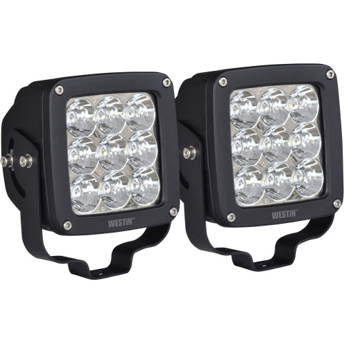 Auxiliary Light - Axis - Square - Surface Mount - LED - Aluminum - Black Powder Coat - Pair