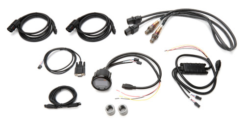 Air-Fuel Ratio Gauge - DLG-1 - Dual Sensor - Wideband - Electric - Digital - 2-1/16 in Diameter - O2 Sensor / Cables / Hardware - Black / White Face - Kit