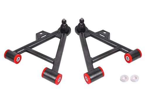 Control Arm - Tubular - Lower - Ball Joints / Rod Ends - Steel - Black Powder Coat - Ford Mustang 1979-93 - Pair