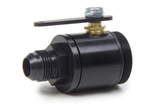 Shutoff Valve - Fuel Shutoff - In-Line - 1-13/16-16 in Male Inlet - 12 AN Male Outlet - Aluminum - Black Anodized - Each
