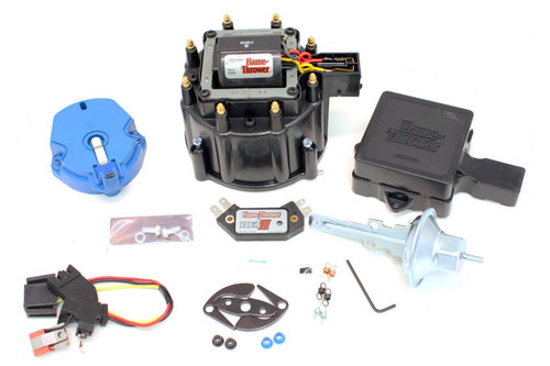 Ignition Tune Up Kit - Flamethrower - HEI - Cap / Rotor / Coil / Coil Cover / Vacuum Lock Out / Wiring Harness - Small Block Chevy - Kit