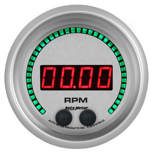 Tachometer - Ultra-Lite Elite - Digital - Electric - 0-16000 RPM - 3-3/8 in - White Face - Each