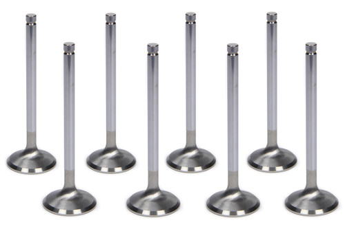 Exhaust Valve - 1.600 in Head - 0.3136 in Valve Stem - 4.923 in Long - Stainless - GM LS-Series - Set of 8
